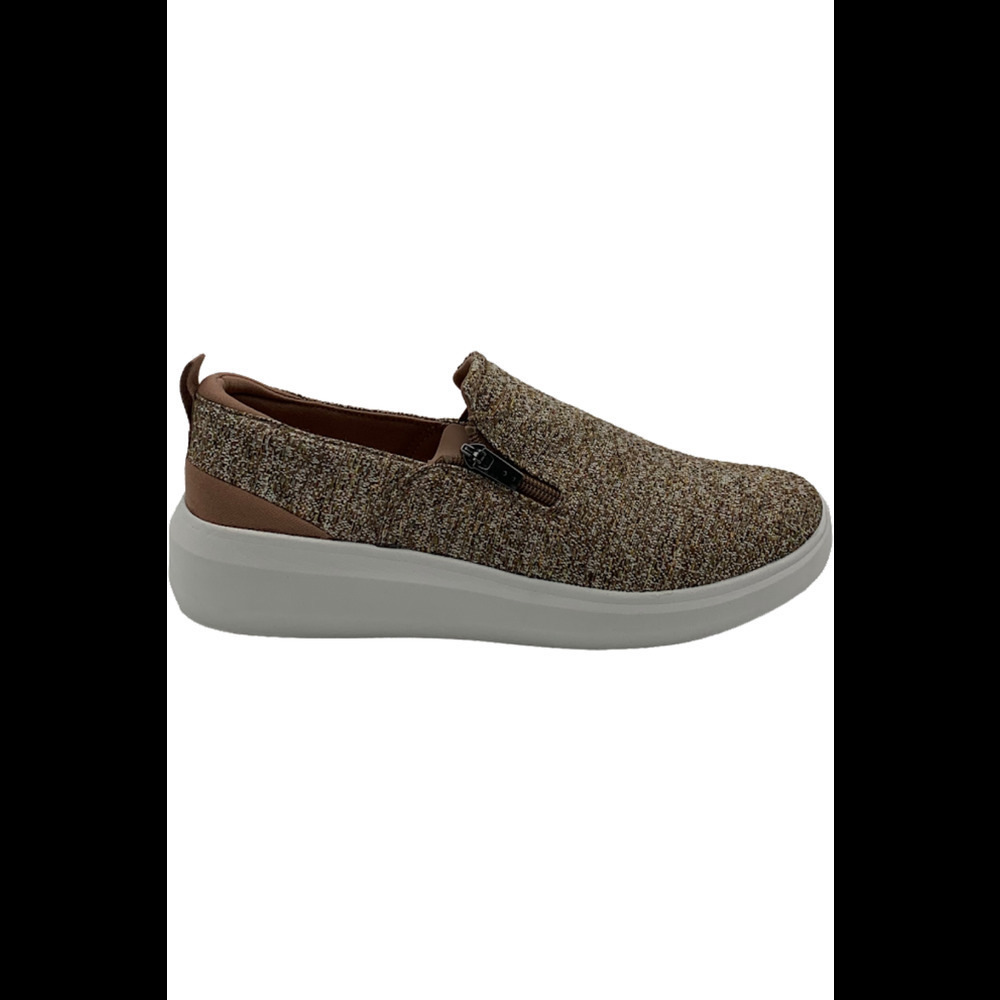 Ryka Slip-On Shoes with Zip Detail Ally Heathered Beaver Brown - Medium